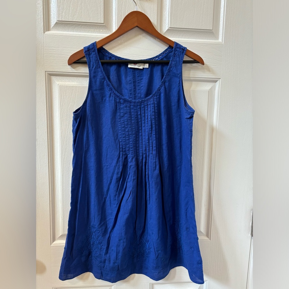 Vinyard Vines 100% Cotton Blue Summer Mini Dress Size Small